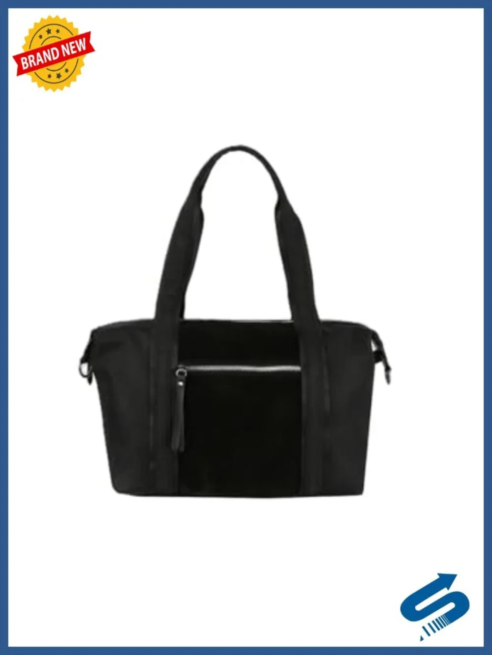 Hobo Handbag with Suede Front, Convertible Crossbody, Microfiber